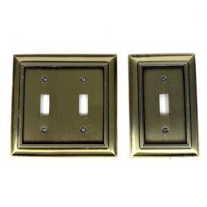 Outlet Box Cover Plate State Star Corp UL Antique Brushed Brass Finish Set of 2